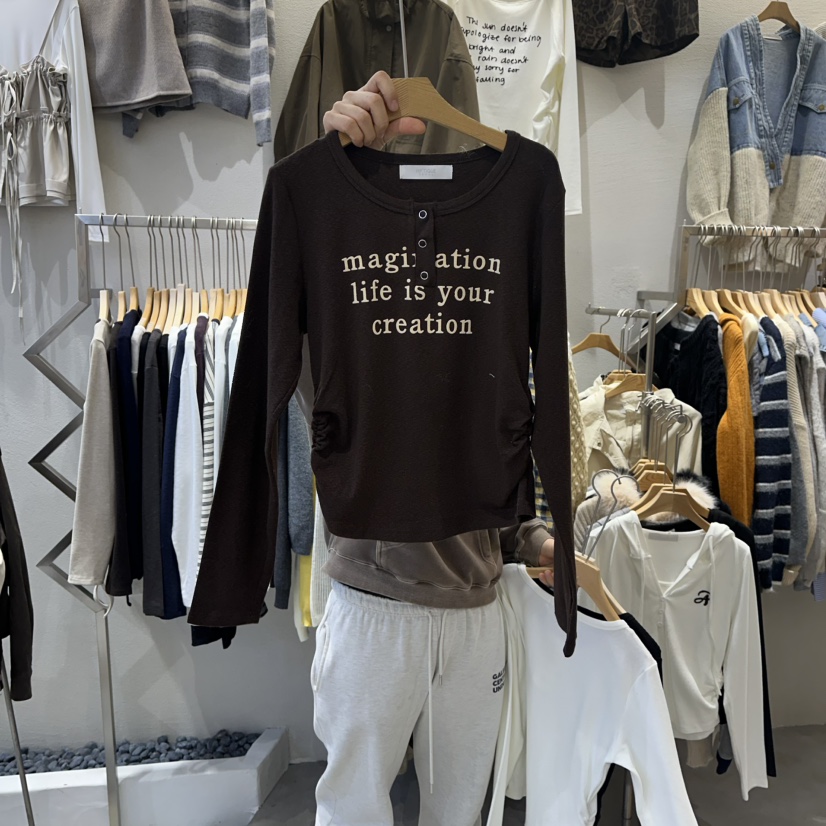 HIPTIQUE東大門㊣代購女士新款熱賣推薦真品25秋冬職業長袖T恤HIPTIQUE長袖T恤圖色3棕色