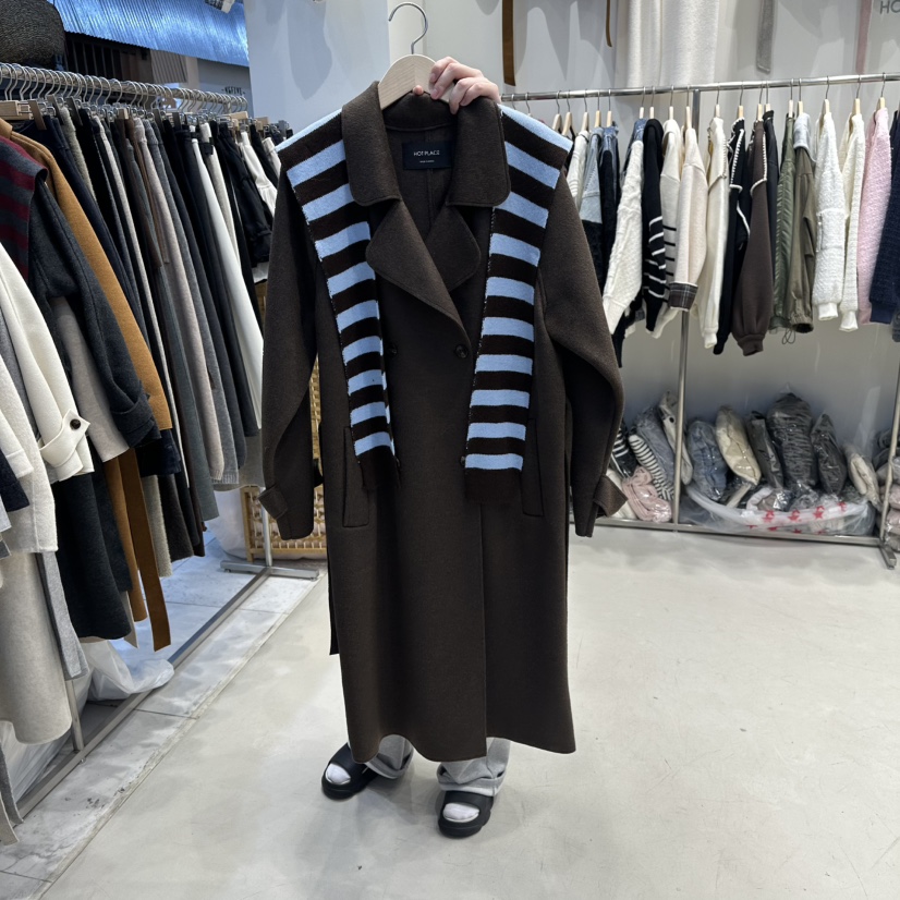 HOT PLACE韓國代購㊣女裝新款時尚套裝羊毛圍巾兩件套長款HOT PLACE_ISSUE/DREAM GIRIS套裝圖色3