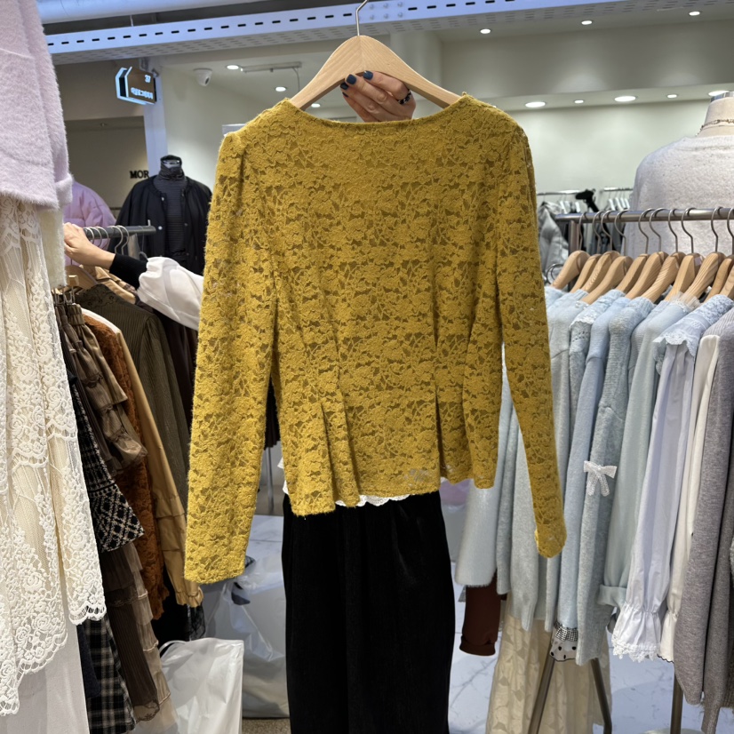 BELITA東大門㊣代購女裝新品休閑時尚25秋冬人氣襯衫蕾絲衫BELITA襯衫/蕾絲衫