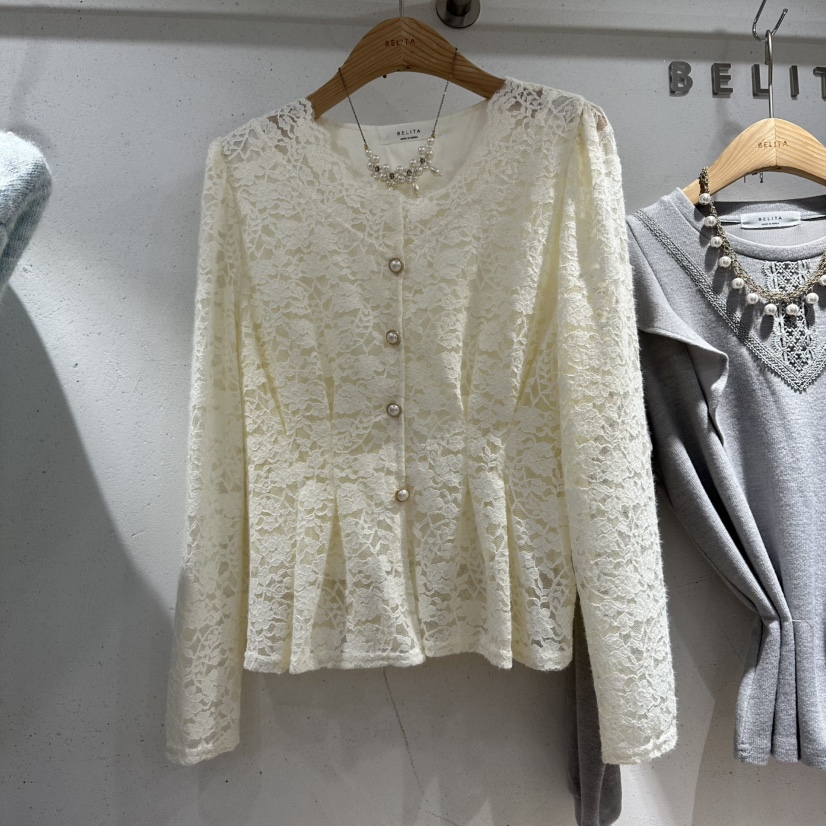 BELITA東大門㊣代購女裝新品休閑時尚25秋冬人氣襯衫蕾絲衫BELITA襯衫/蕾絲衫圖色1