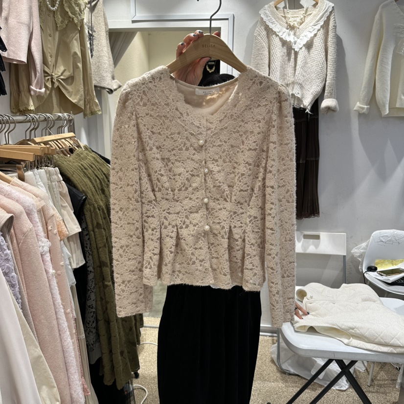 BELITA東大門㊣代購女裝新品休閑時尚25秋冬人氣襯衫蕾絲衫BELITA襯衫/蕾絲衫圖色2