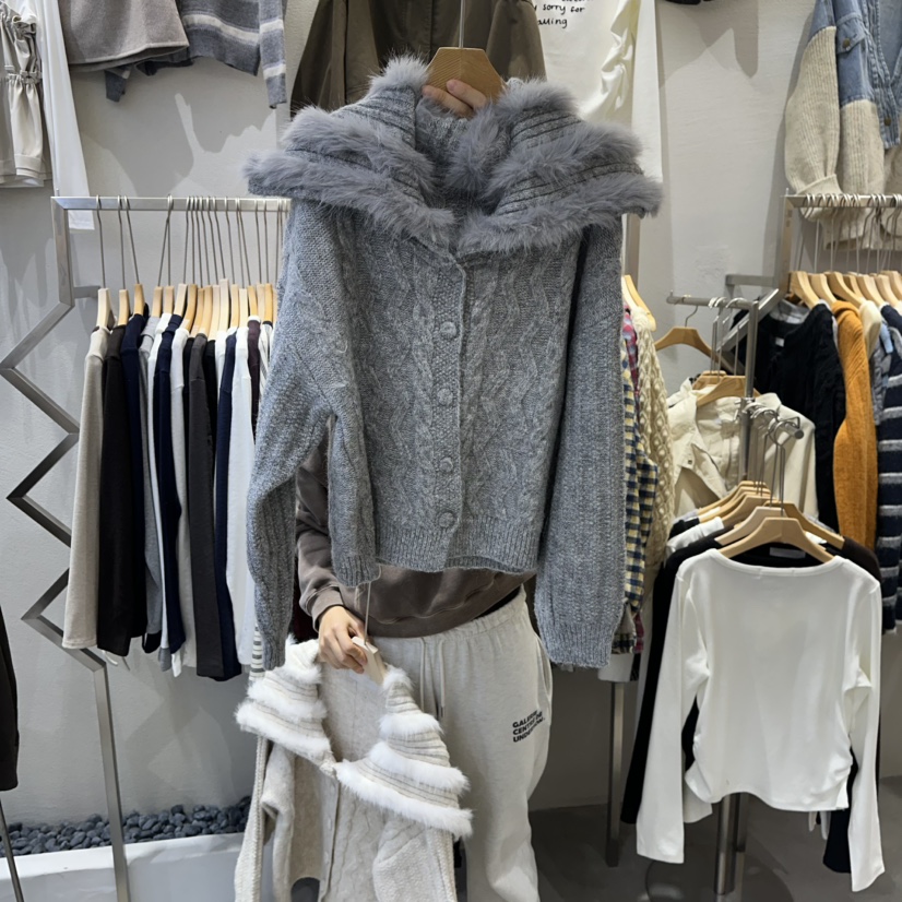 HIPTIQUE東大門㊣代購女士新款時尚休閑25秋冬真品針織衫開衫HIPTIQUE針織衫圖色2