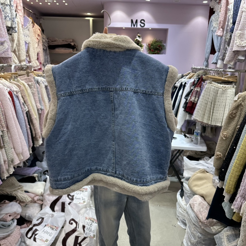 MS東大門㊣代購女士新品職業休閑時尚25秋冬真品熱賣馬甲皮草MS馬甲