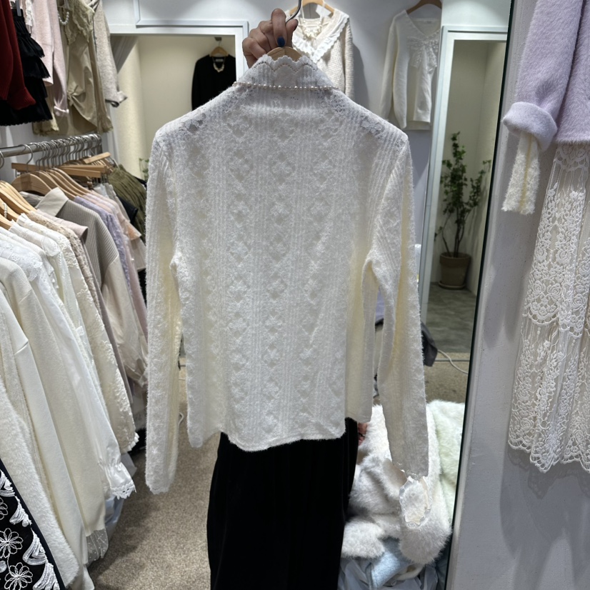 BELITA東大門㊣直郵女裝新品推薦時尚人氣休閑針織衫花朵蕾絲BELITA針織衫