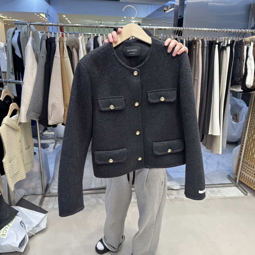 HOT PLACE東大門㊣代購女士新品時尚人氣真品休閑短款大衣HOT PLACE_ISSUE/DREAM GIRIS短款大衣圖色3