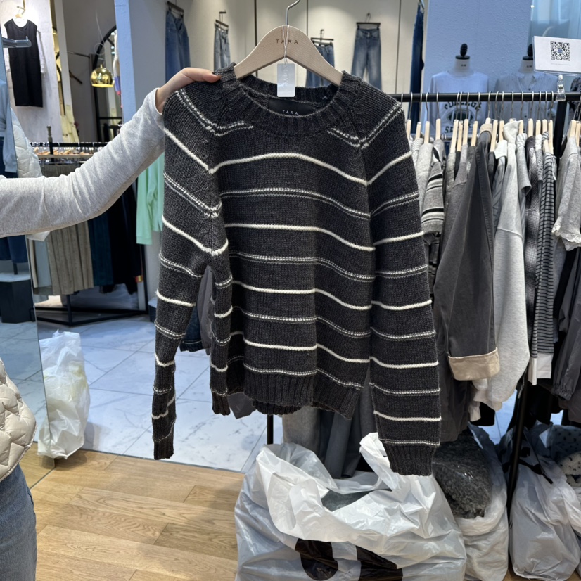 TARA韓國代購㊣女士新品真品推薦25秋冬職業人氣熱賣時尚毛衣TARA毛衣圖色2墨色