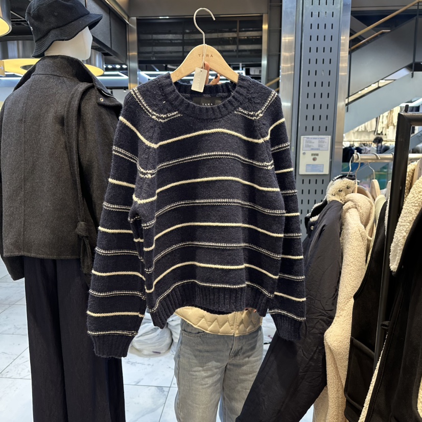 TARA韓國代購㊣女士新品真品推薦25秋冬職業人氣熱賣時尚毛衣TARA毛衣圖色3深藍色