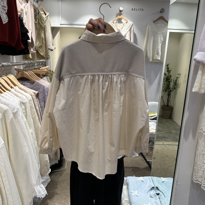 BELITA韓國代購㊣女裝新款熱賣推薦時尚25秋冬職業襯衫蕾絲衫BELITA襯衫/蕾絲衫