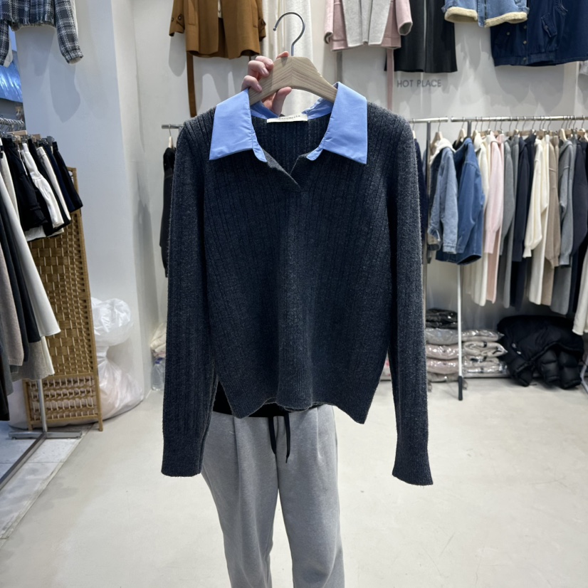 HOT PLACE東大門㊣實拍女士新品人氣25秋冬真品推薦針織衫HOT PLACE_ISSUE/DREAM GIRIS針織衫圖色1