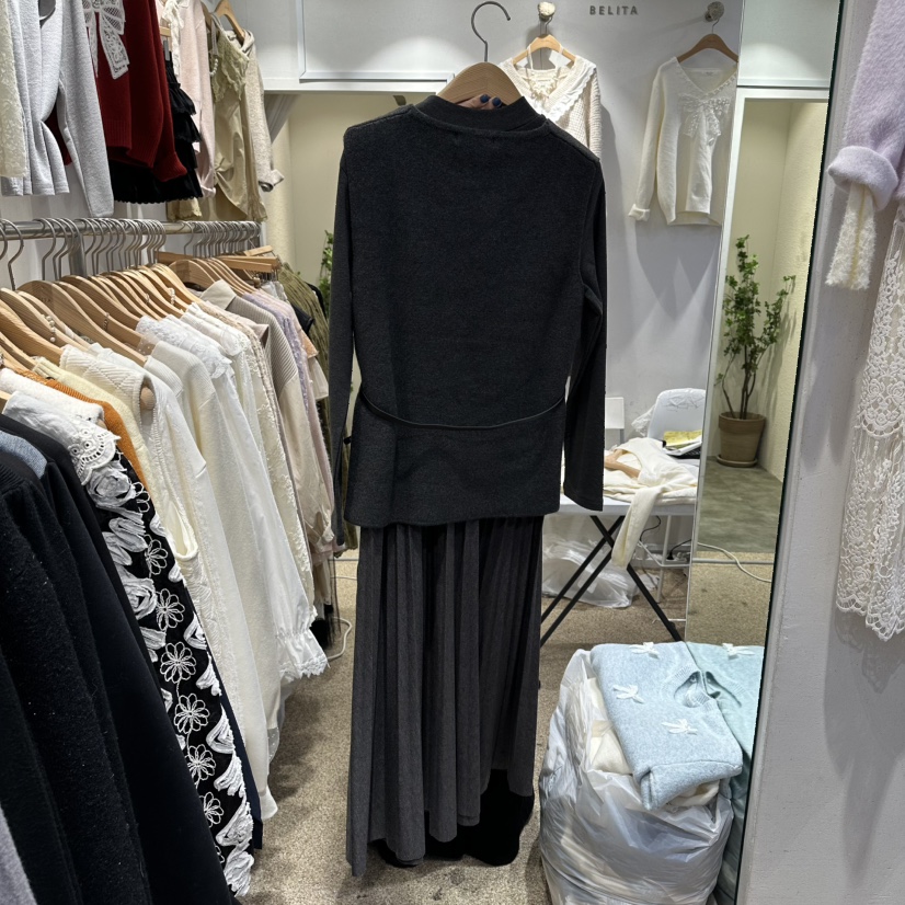 BELITA東大門㊣代購女士新款人氣25秋冬時尚真品套裝含腰帶BELITA套裝