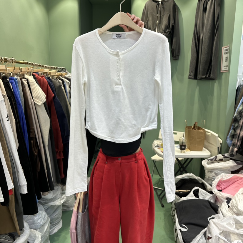 ROMANTIC NEWYORK東大門㊣直郵女士新品真品職業推薦長袖T恤ROMANTIC NEWYORK長袖T恤圖色1