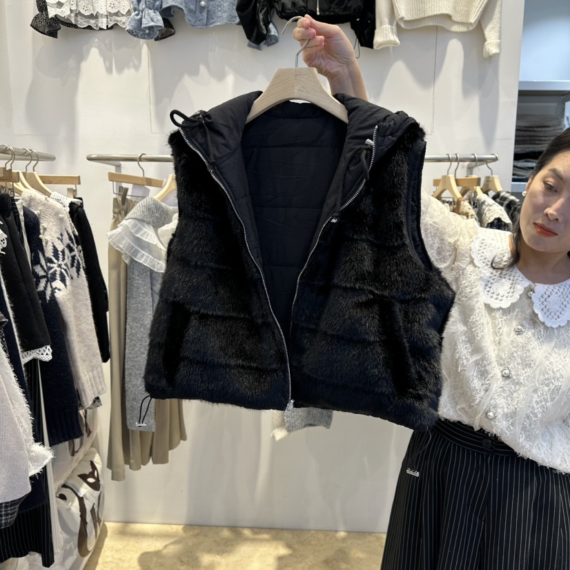 LADYBUG+ADORABLE韓國直郵㊣女裝新品25秋冬休閑真品馬甲皮草LADYBUG/Adorable馬甲圖色2