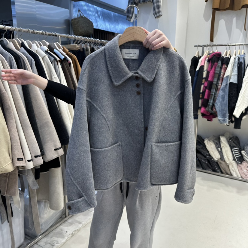 HOT PLACE東大門㊣直郵女士新品真品推薦25秋冬短款大衣手工HOT PLACE_ISSUE/DREAM GIRIS短款大衣圖色2