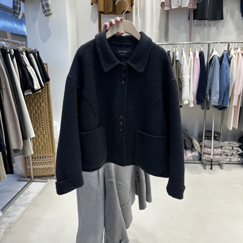 HOT PLACE東大門㊣直郵女士新品真品推薦25秋冬短款大衣手工HOT PLACE_ISSUE/DREAM GIRIS短款大衣圖色4