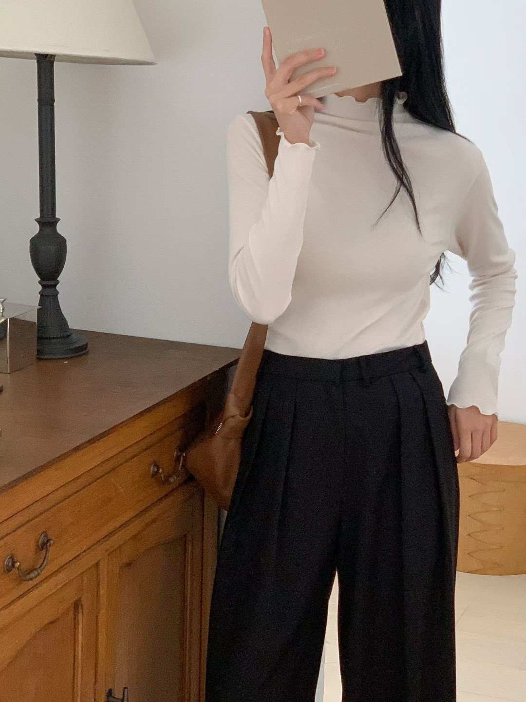 DOT BASIC韓國代購㊣女裝新款時尚熱賣休閑職業人氣長袖T恤DOT BASIC長袖T恤