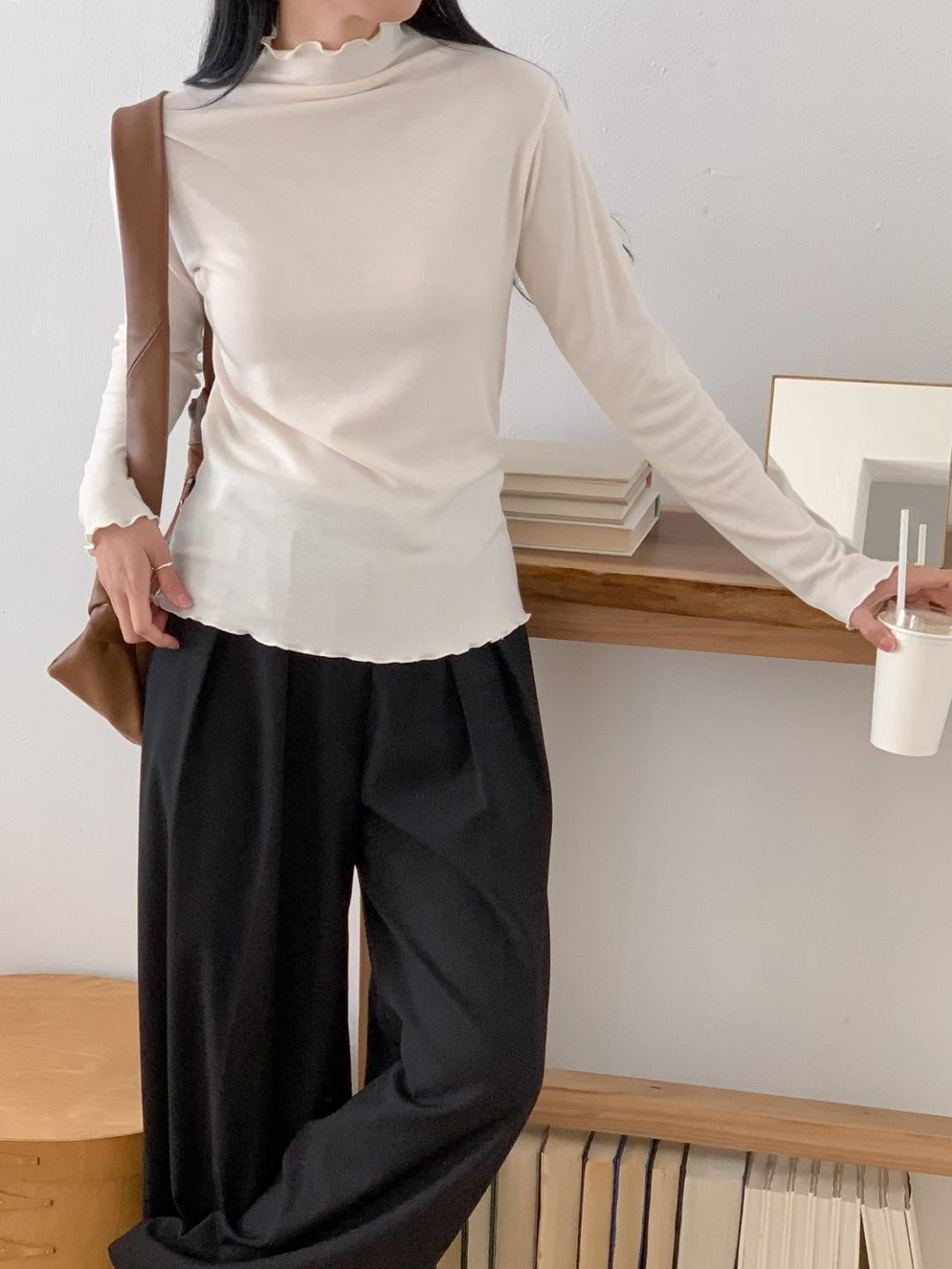 DOT BASIC韓國代購㊣女裝新款時尚熱賣休閑職業人氣長袖T恤DOT BASIC長袖T恤圖色3