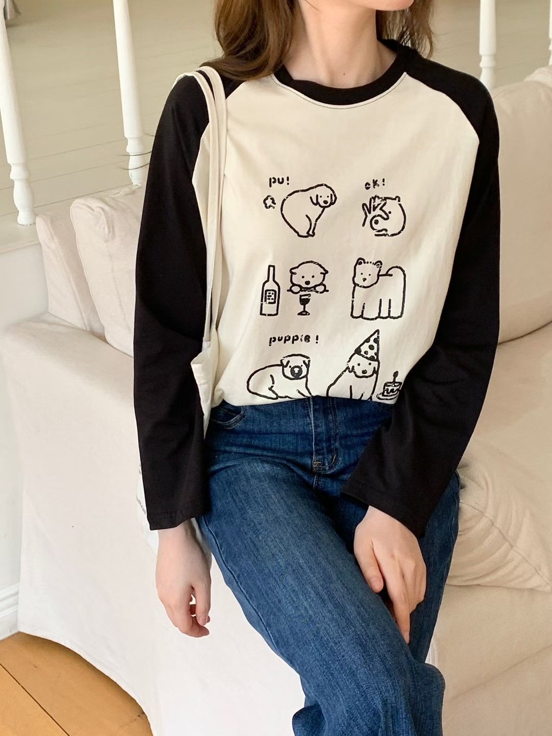 DOT BASIC韓國直郵㊣女裝新款職業休閑熱賣推薦25秋冬長袖T恤DOT BASIC長袖T恤