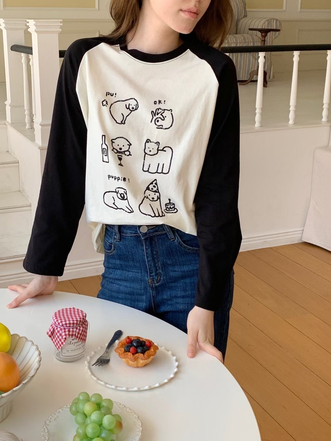 DOT BASIC韓國直郵㊣女裝新款職業休閑熱賣推薦25秋冬長袖T恤DOT BASIC長袖T恤