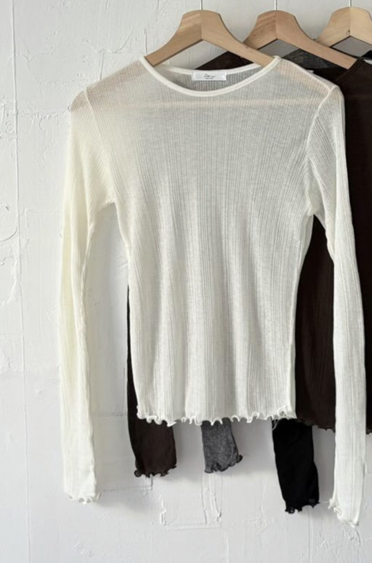 DOT BASIC東大門㊣代購女士新品休閑25秋冬長袖T恤天絲羊毛DOT BASIC長袖T恤圖色1