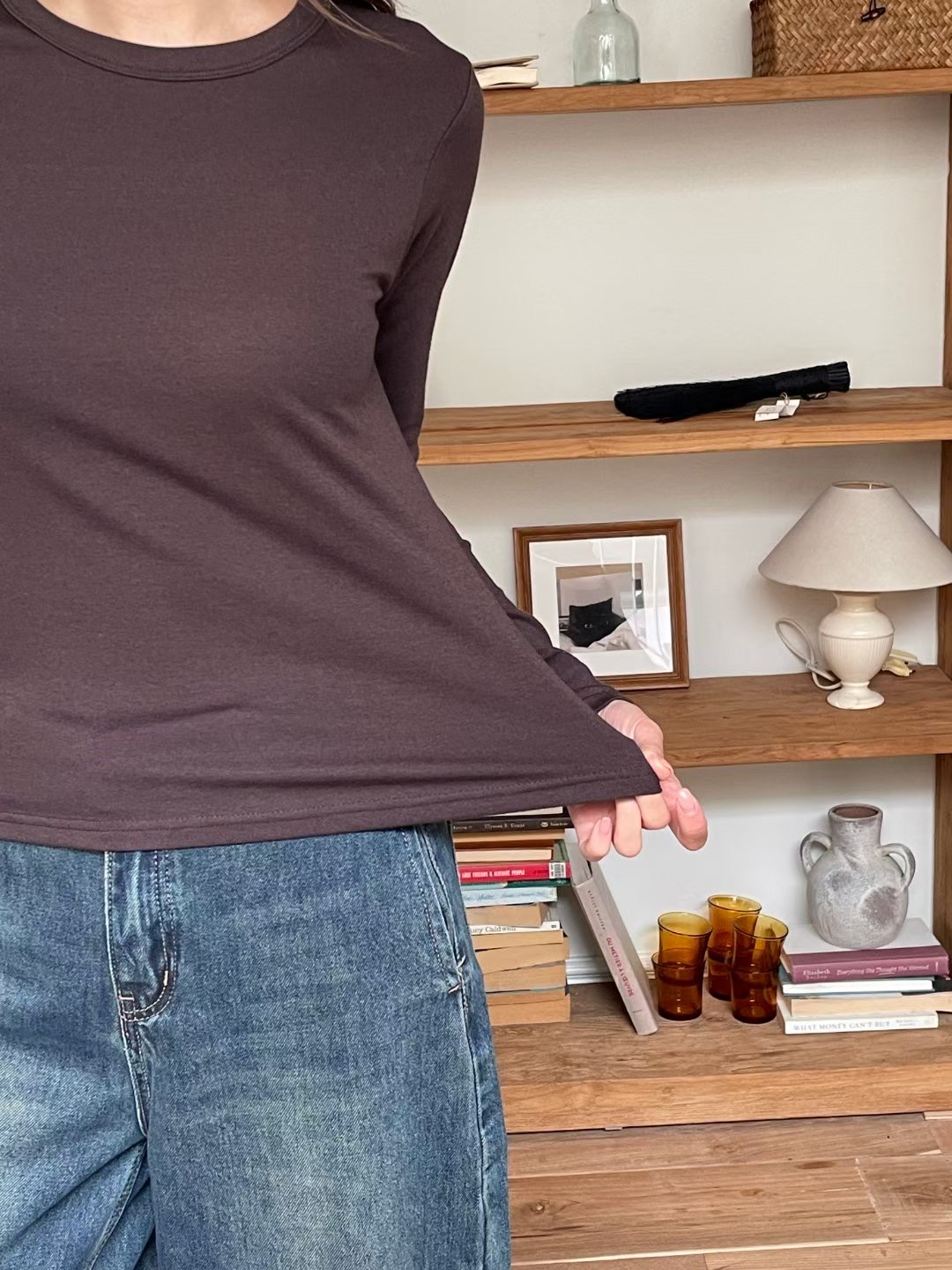 DOT BASIC韓國代購㊣女裝新款時尚職業熱賣推薦長袖T恤純棉DOT BASIC長袖T恤