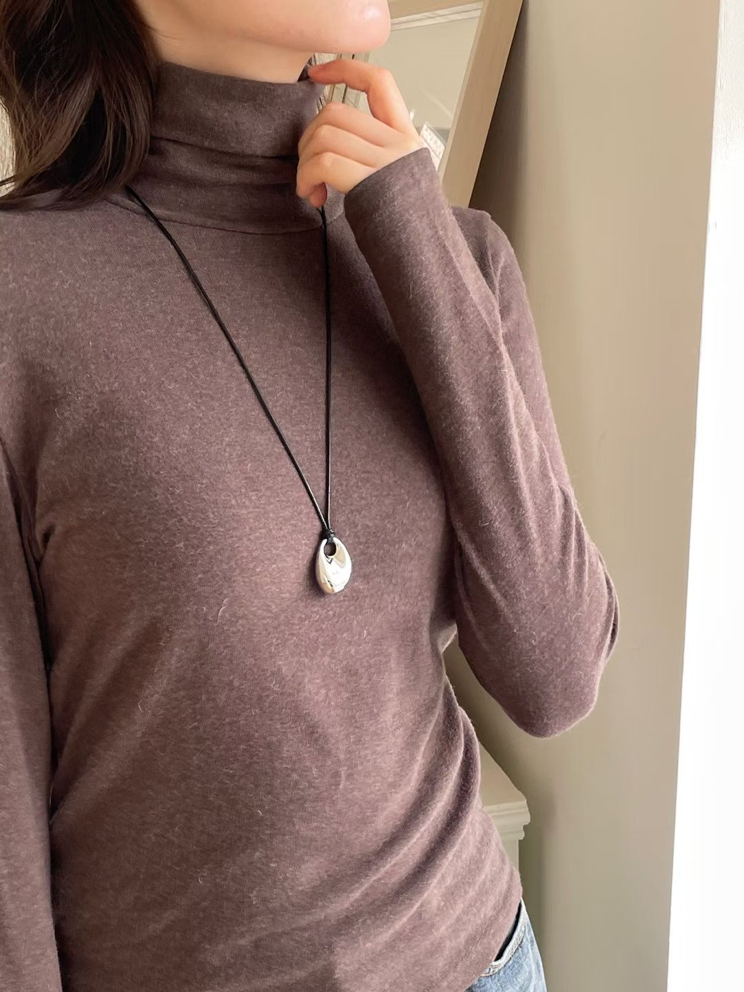 DOT BASIC韓國直郵㊣女士新款時尚25秋冬熱賣長袖T恤安哥拉DOT BASIC長袖T恤