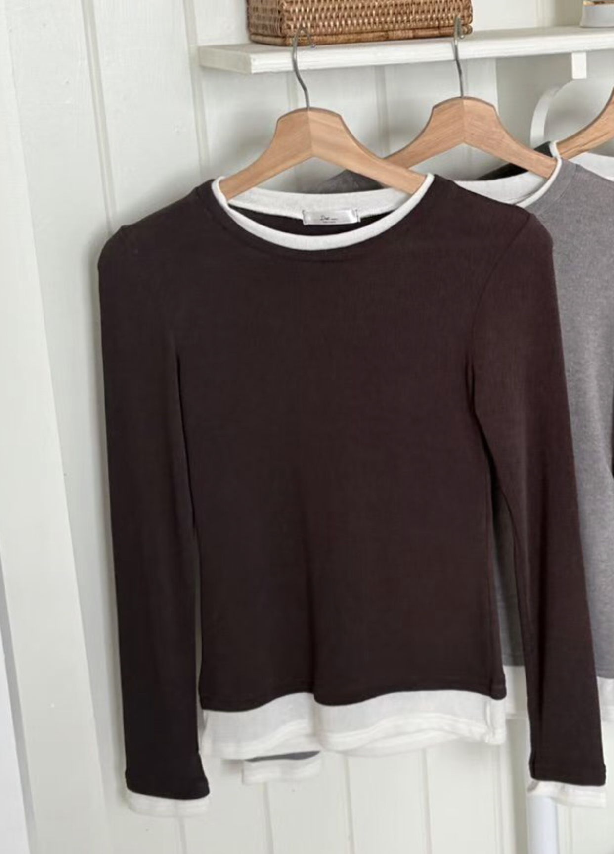 DOT BASIC東大門㊣代購女裝新品推薦職業熱賣25秋冬長袖T恤DOT BASIC長袖T恤圖色1