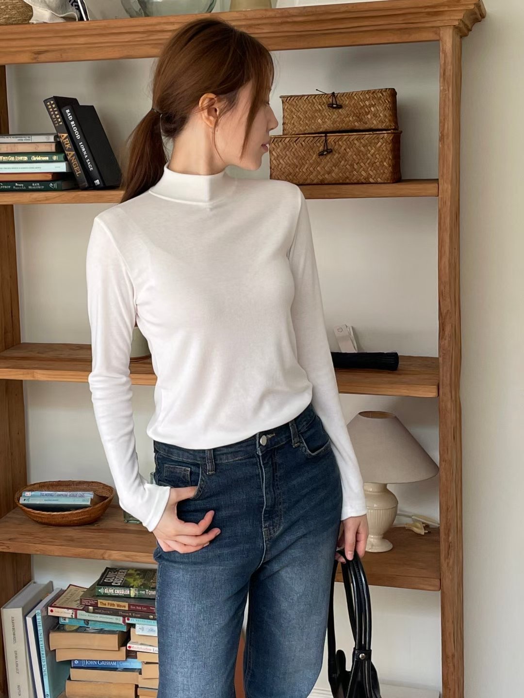 DOT BASIC東大門㊣實拍女裝新品推薦25秋冬時尚人氣長袖T恤DOT BASIC長袖T恤