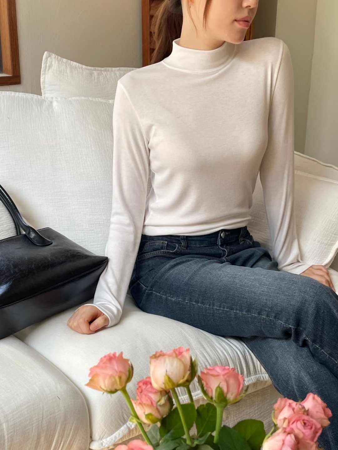 DOT BASIC東大門㊣實拍女裝新品推薦25秋冬時尚人氣長袖T恤DOT BASIC長袖T恤圖色1