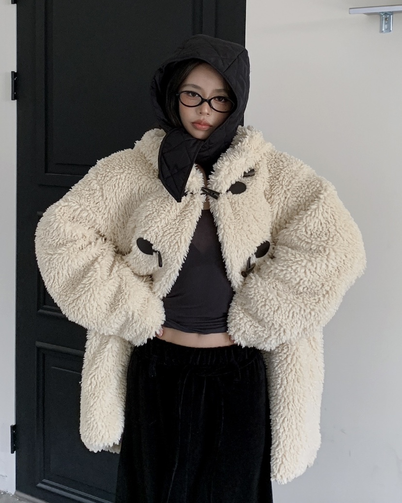 LIVE AID-P東大門㊣代購女士新品推薦時尚人氣25秋冬夾克皮草LIVE AID-P夾克