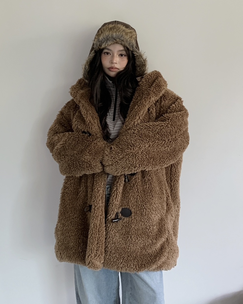 LIVE AID-P東大門㊣代購女士新品推薦時尚人氣25秋冬夾克皮草LIVE AID-P夾克