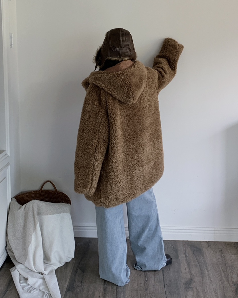 LIVE AID-P東大門㊣代購女士新品推薦時尚人氣25秋冬夾克皮草LIVE AID-P夾克