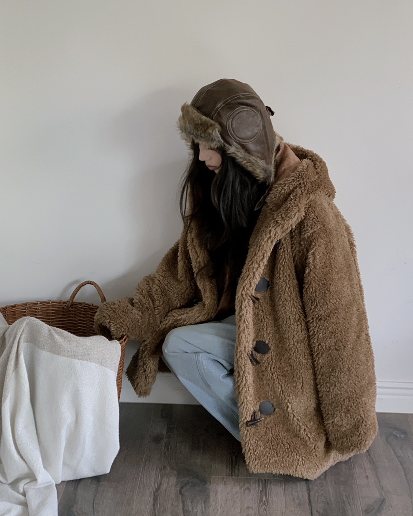 LIVE AID-P東大門㊣代購女士新品推薦時尚人氣25秋冬夾克皮草LIVE AID-P夾克