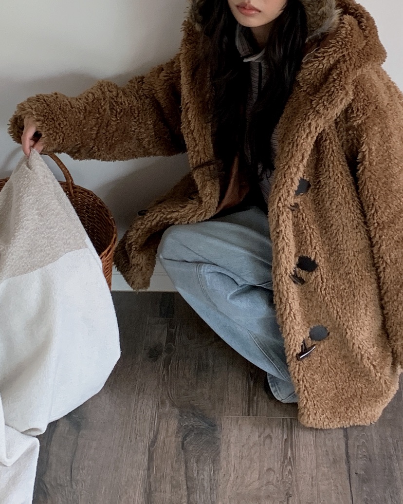 LIVE AID-P東大門㊣代購女士新品推薦時尚人氣25秋冬夾克皮草LIVE AID-P夾克