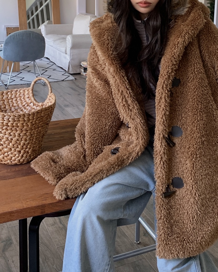 LIVE AID-P東大門㊣代購女士新品推薦時尚人氣25秋冬夾克皮草LIVE AID-P夾克