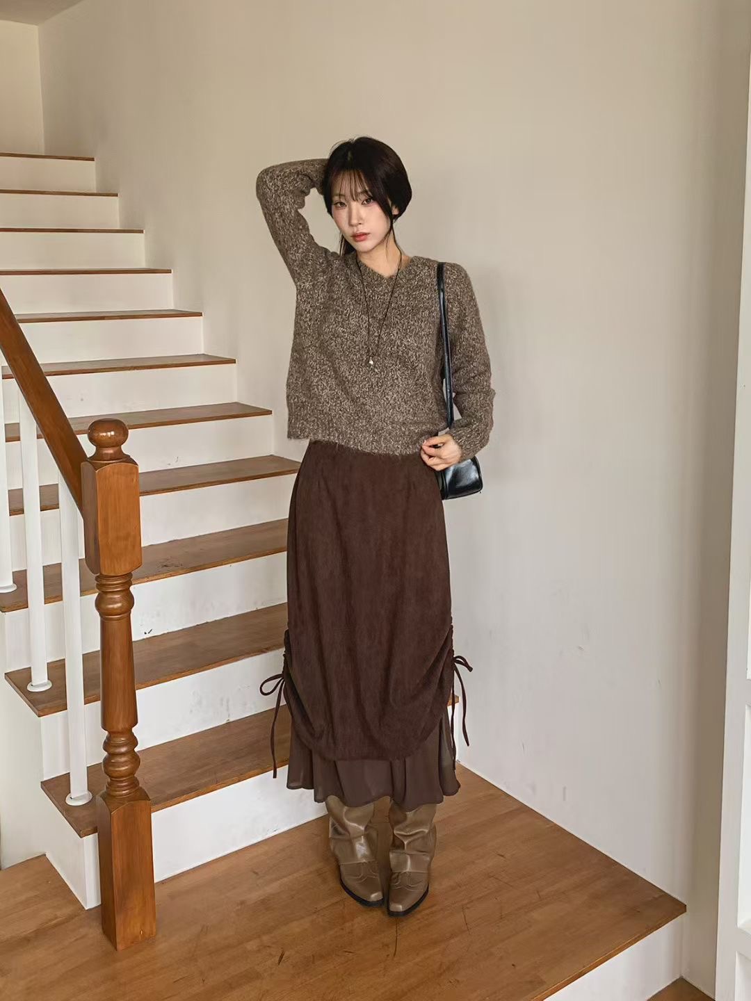 아카시아-T東大門㊣實拍女士新款人氣推薦25秋冬熱賣時尚長裙acacia-2件起訂長裙圖色2