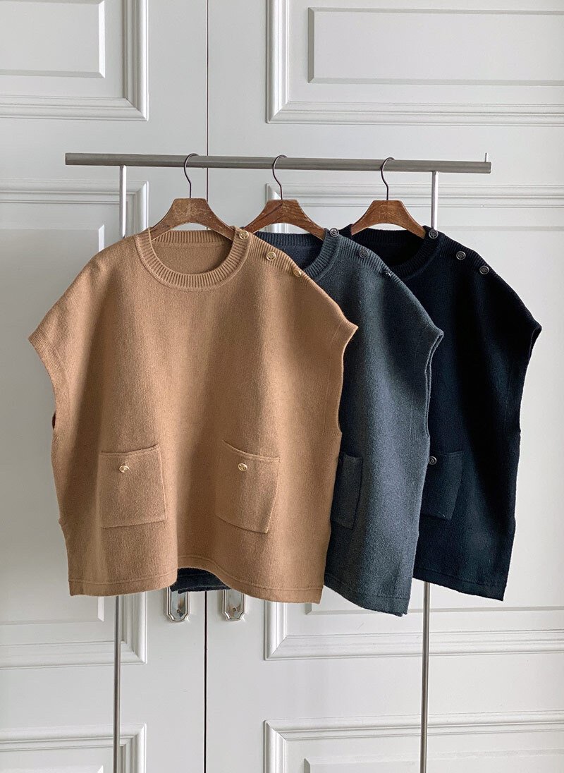 I BLLE東大門㊣實拍女裝新款人氣熱賣職業時尚推薦休閑針織衫I BLLE針織衫