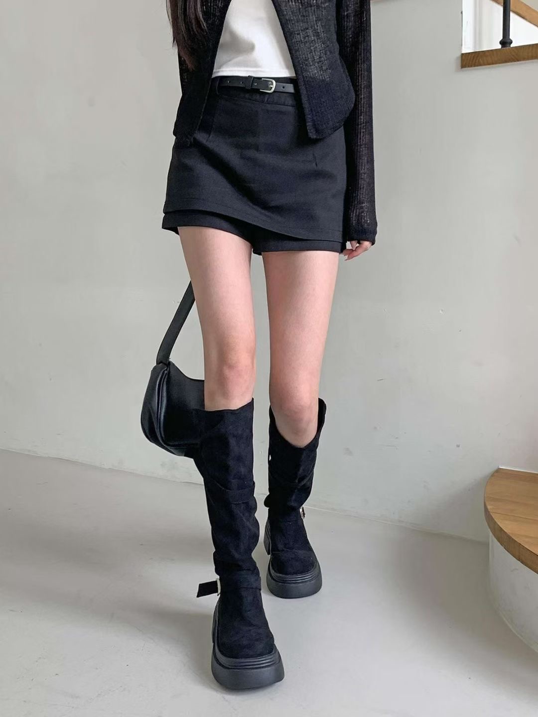 아카시아-T韓國代購㊣女士新款休閑熱賣25秋冬短褲不含腰帶acacia-2件起訂短褲圖色2