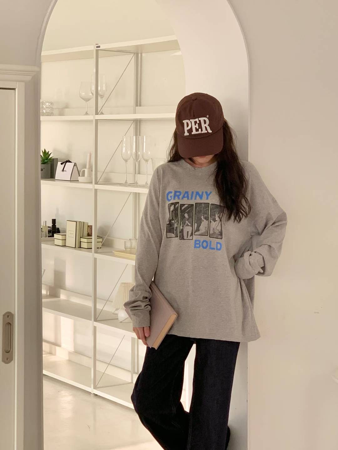 FIRST MOON韓國直郵㊣女裝新款時尚休閑推薦25秋冬長袖T恤FIRST MOON長袖T恤圖色1