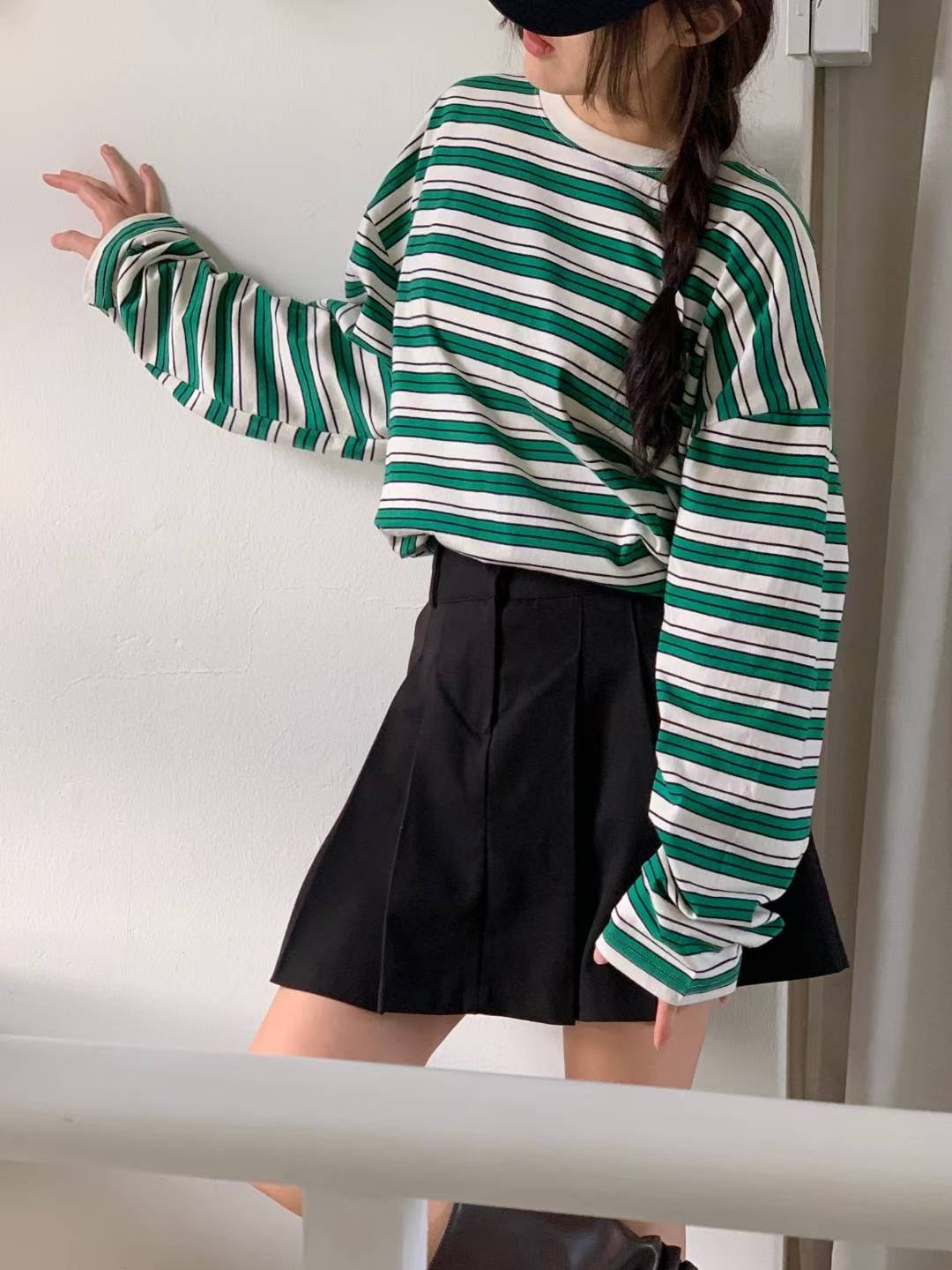 FIRST MOON韓國代購㊣女裝新款休閑職業25秋冬人氣長袖T恤FIRST MOON長袖T恤