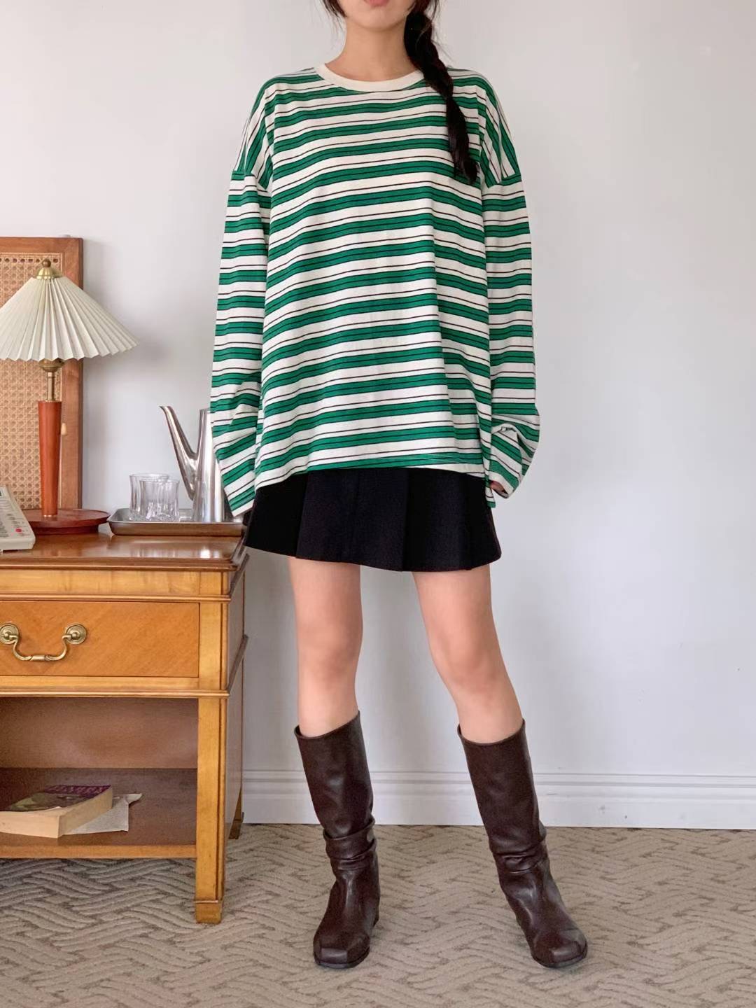 FIRST MOON韓國代購㊣女裝新款休閑職業25秋冬人氣長袖T恤FIRST MOON長袖T恤圖色1