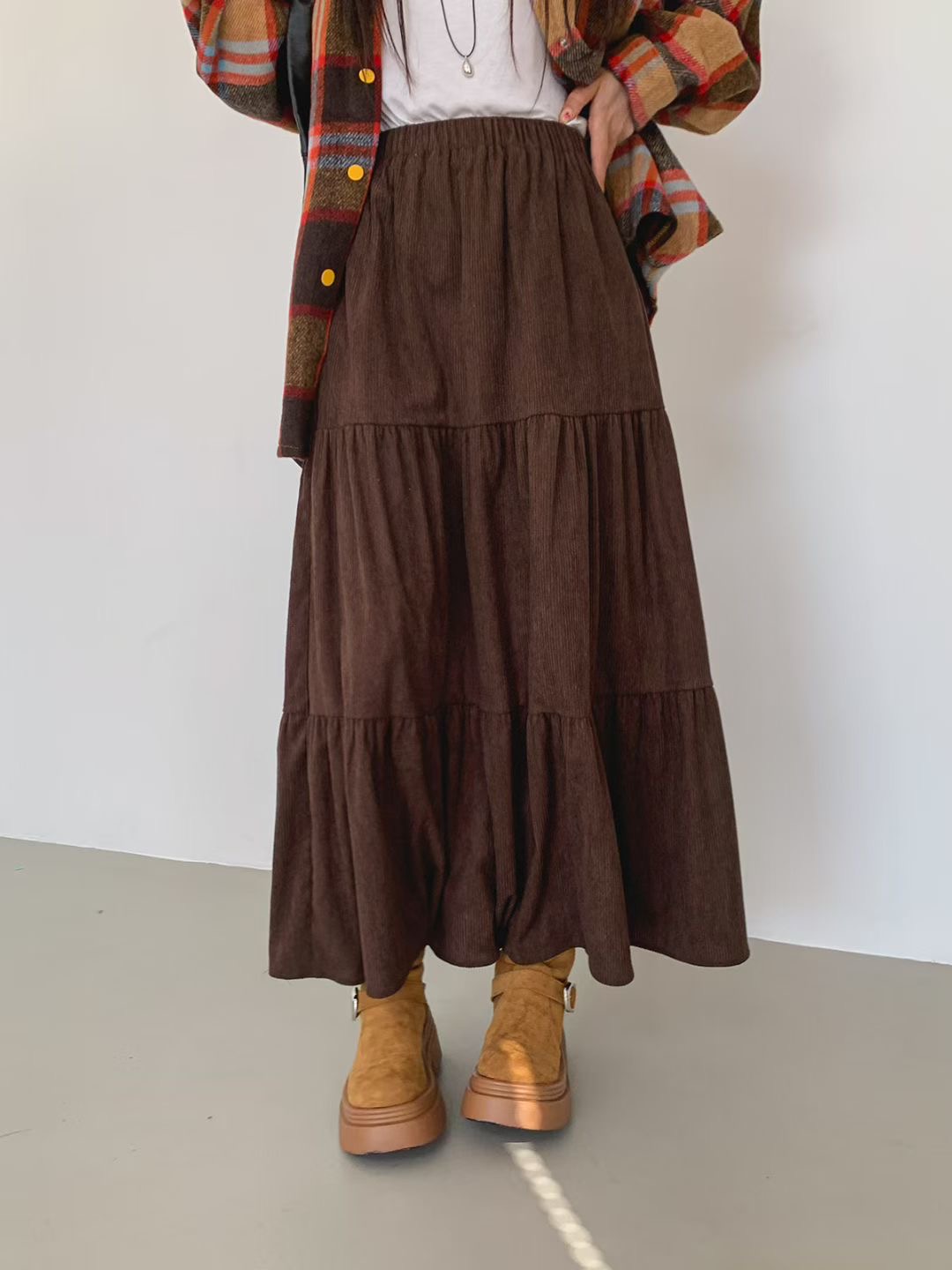 아카시아-T韓國代購㊣女裝新款職業休閑推薦25秋冬人氣長裙acacia-2件起訂長裙圖色2