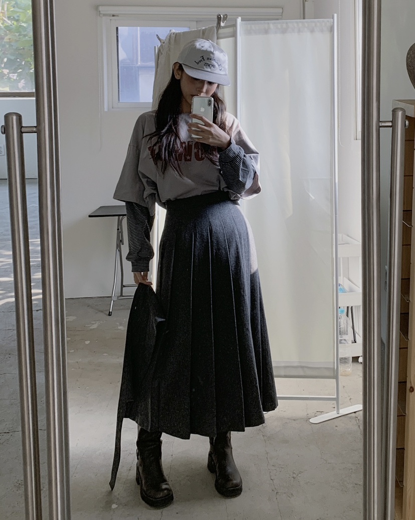 LIVE AID-P韓國代購㊣女裝新品熱賣推薦時尚休閑職業長裙LIVE AID-P長裙