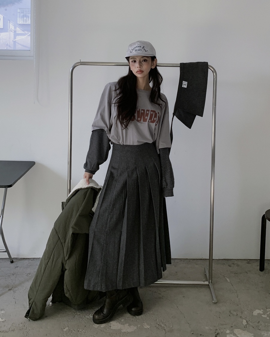 LIVE AID-P韓國代購㊣女裝新品熱賣推薦時尚休閑職業長裙LIVE AID-P長裙