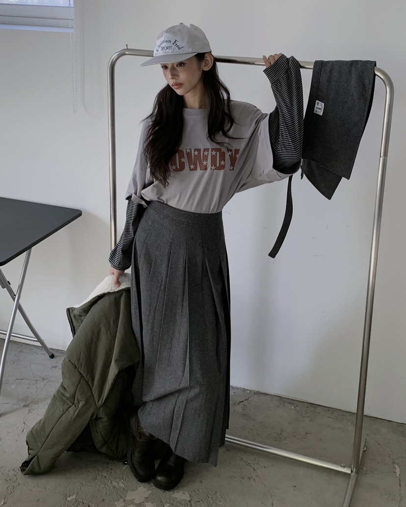 LIVE AID-P韓國代購㊣女裝新品熱賣推薦時尚休閑職業長裙LIVE AID-P長裙