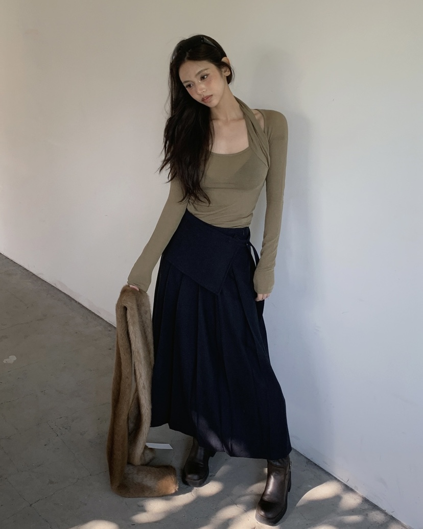 LIVE AID-P韓國代購㊣女裝新品熱賣推薦時尚休閑職業長裙LIVE AID-P長裙