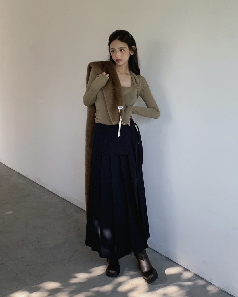 LIVE AID-P韓國代購㊣女裝新品熱賣推薦時尚休閑職業長裙LIVE AID-P長裙