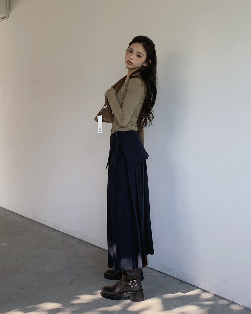 LIVE AID-P韓國代購㊣女裝新品熱賣推薦時尚休閑職業長裙LIVE AID-P長裙