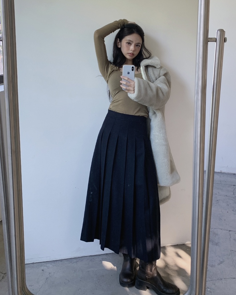 LIVE AID-P韓國代購㊣女裝新品熱賣推薦時尚休閑職業長裙LIVE AID-P長裙