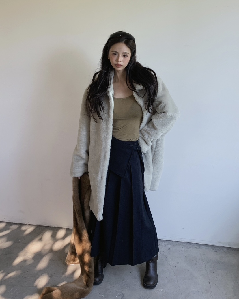 LIVE AID-P韓國代購㊣女裝新品熱賣推薦時尚休閑職業長裙LIVE AID-P長裙