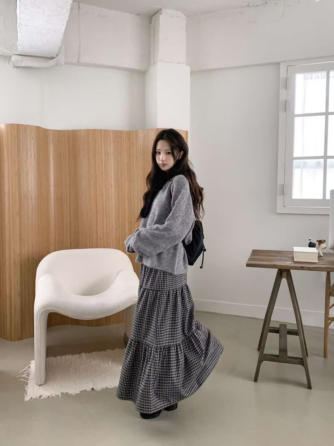 아카시아-T韓國代購㊣女裝新款職業休閑時尚熱賣推薦25秋冬長裙acacia-2件起訂長裙